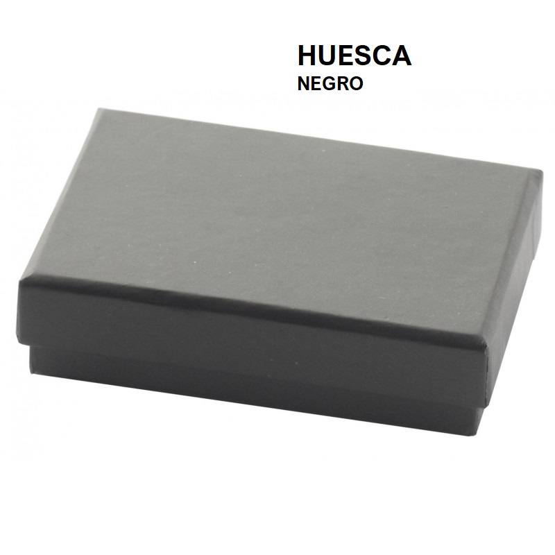 Caja HUESCA negra, pendientes/colgante 50x70x25 mm.